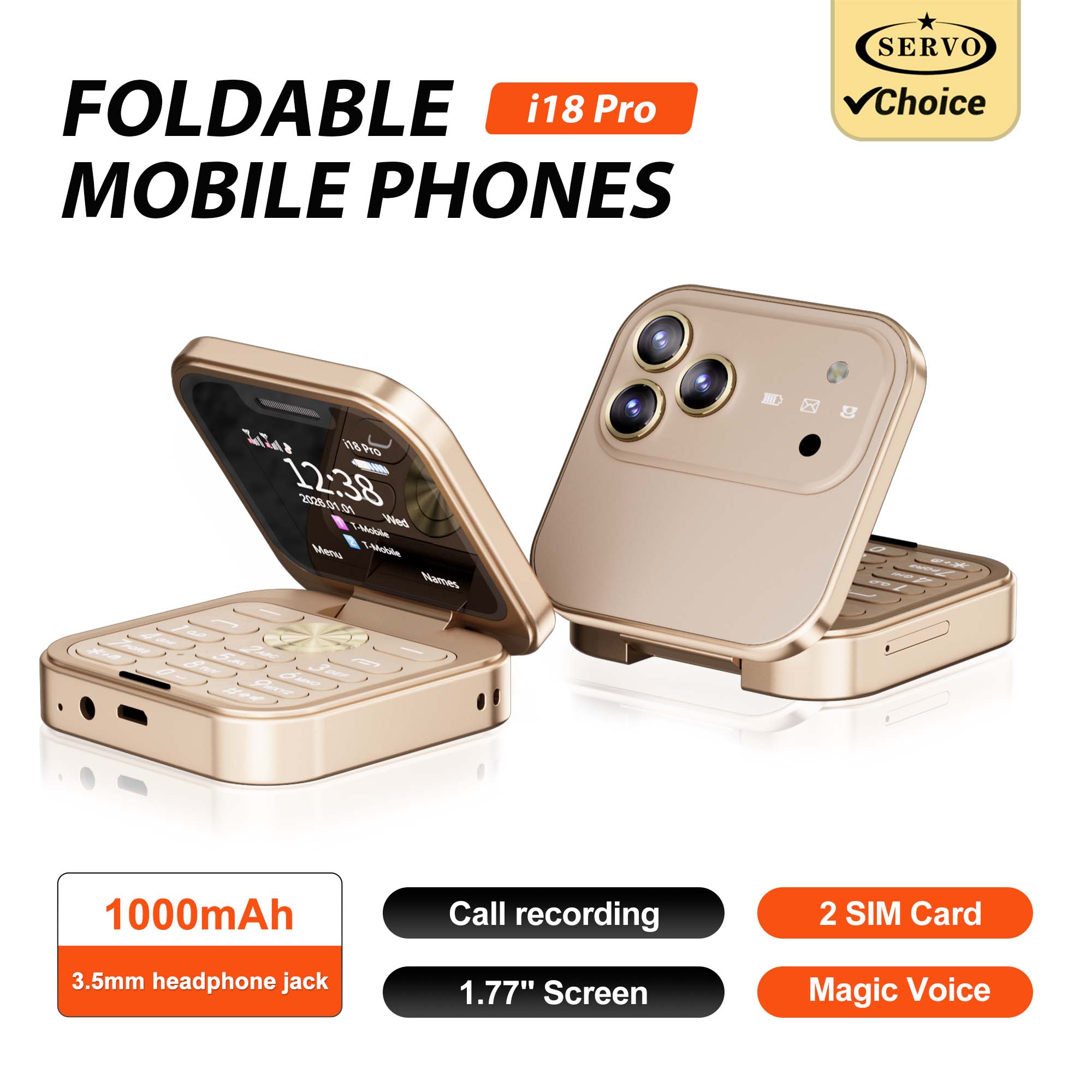 Servo Pan Tilt - SERVO I18PRO Mini Çevirmeli Telefon Çift