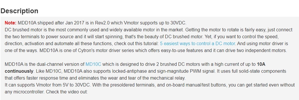MDD10A 10Amp 5V-30V DC Motor S - Motor Driver Module incelemesi ve fiyatı